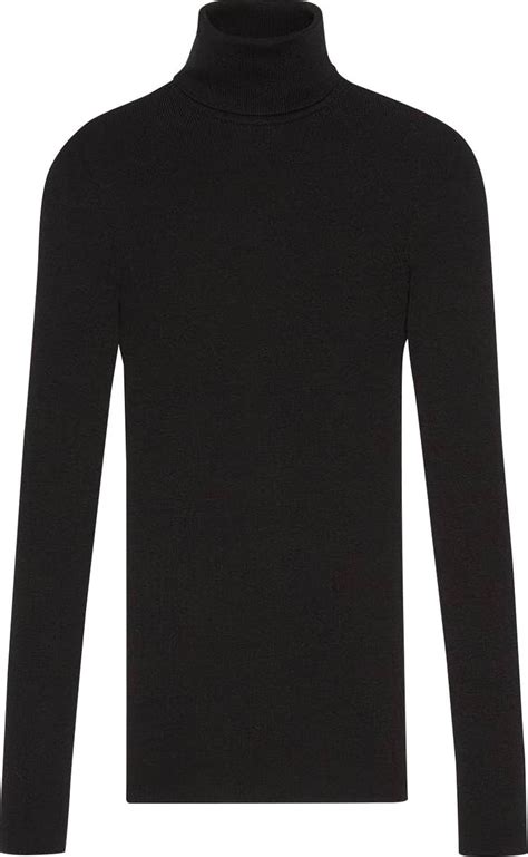 gucci turtleneck with lips|Fine rib knit wool turtleneck in black .